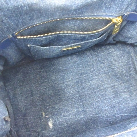 PRADA B1877B Canapa Tote Bag Handbag Denim Indigo AA Women s from japan thumbnail 7