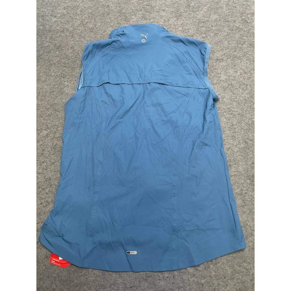 Puma Golf Wind Vest Womens Small Stellar Blue Sleeveless Full Zip Sportswear NEW - Image 4 of 4