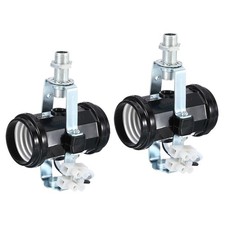 2PCS E27 Double Base Bulb Socket M10 Thread Lamp Holder 2 Light Socket Black
