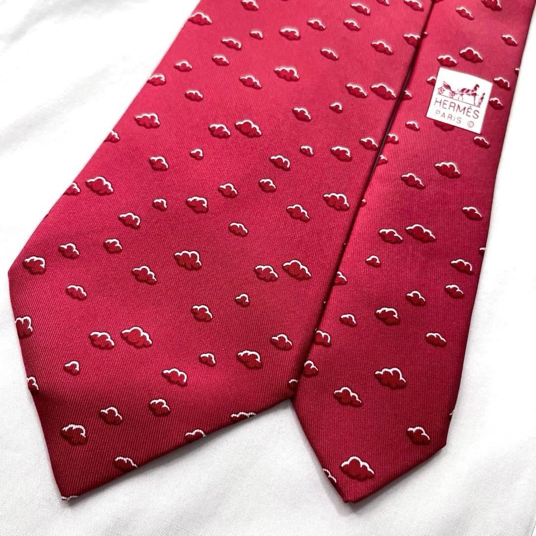 Condition HERMES Tie Silk Small Pattern Clouds Pa… - image 4