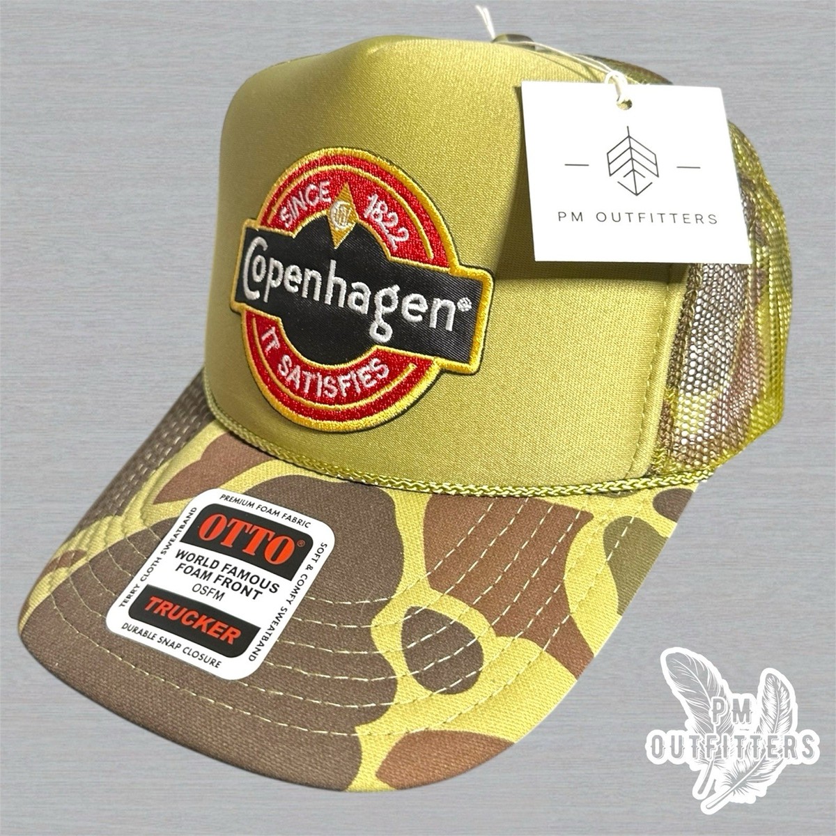 Vintage Copenhagen Logo Embroidered Patch Camo Otto Foam Front