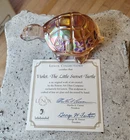 Vintage FENTON LENOX Art Glass VIOLET THE LITTLE SUNSET TURTLE Signed w/COA