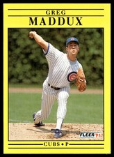 Greg Maddux 1991 Fleer #426 Chicago Cubs MLB READ FREE SHIPPING AutographDen