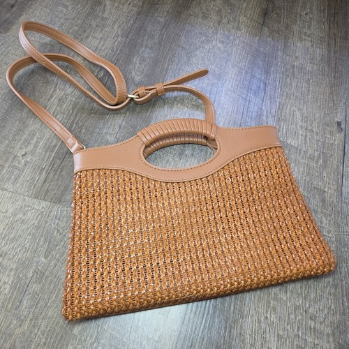 Sac à main femme Miztique tissé bandoulière/pochette marron poignée plage réglable - Photo 1/6