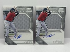 2016 Panini Elite Extra Future Threads Rafael Devers Patch Auto /99 - Lot of 2