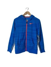 Nike Therma Fit Zip Front Hooded Sweatshirt Youth XL Blue Athleisure Sporty