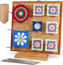 15.6" Crochet Blocking Board with 16 Pins/Pegs, Blocking Boards for Crochet
