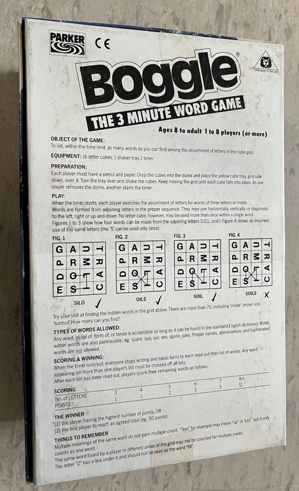 Vintage Boggle Word Game by Parker 1985 - (8yrs+)  ~ Complete 80s Family Fun - Image 4 of 4