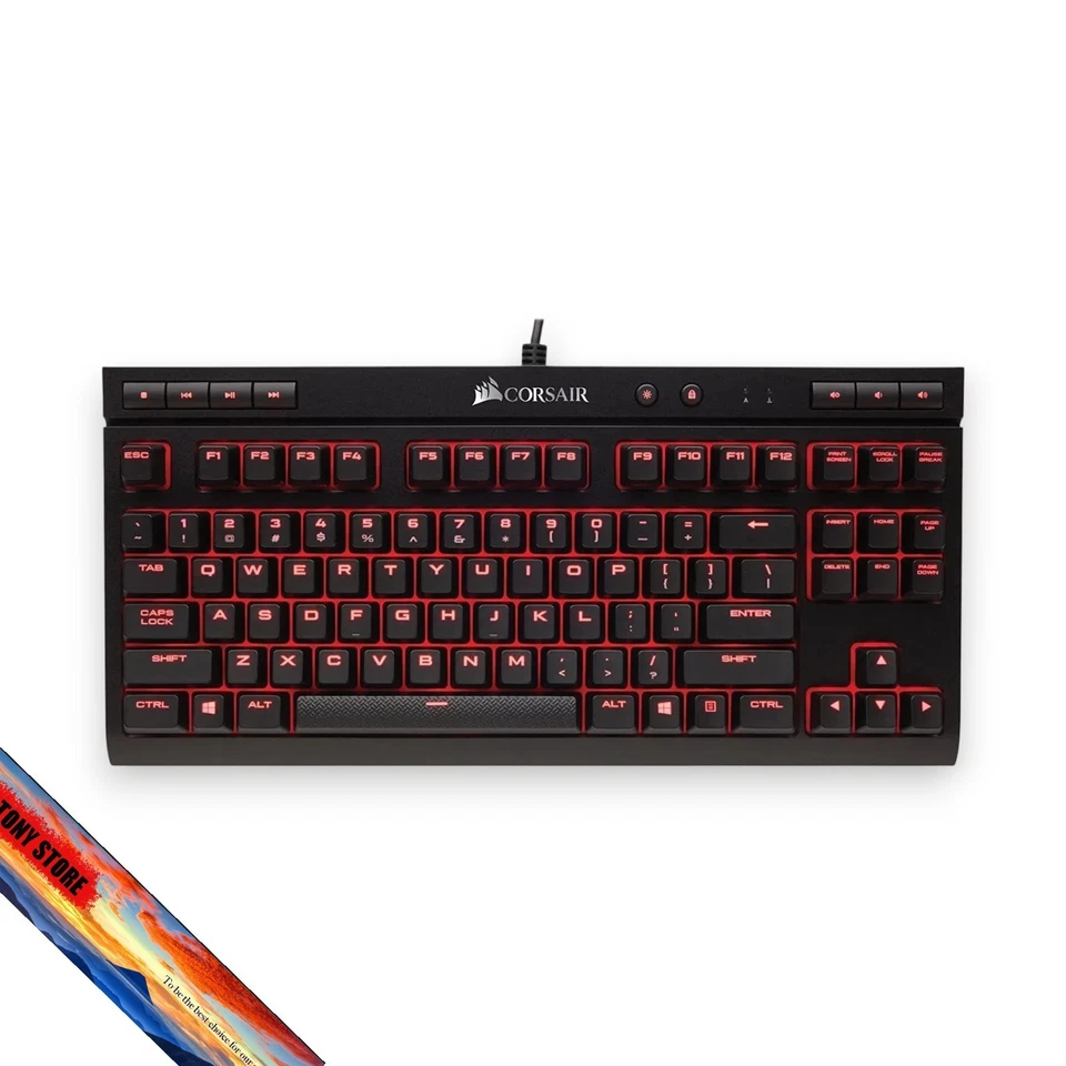 Corsair K63 USB Cherry Red Gaming Keyboard QWERTY Standard CH-9115020-JP Black - Image 2 of 4