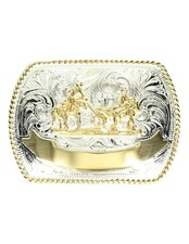 Crumrine Western Belt Buckle Kids Team Roper Silver Gold C1059211