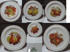 Vohenstrauss Porzellan - 6x Schmuck Teller / "Obstmotive" - 1950- Top Zustand