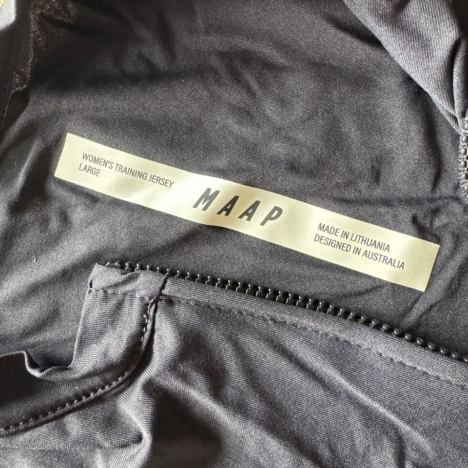 Camiseta de entrenamiento para mujer MAAP negra grande L calce ajustado corte carretera carrera excelente+ Foto 3 de 4
