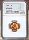 1944-S LINCOLN CENT NGC MS66RD