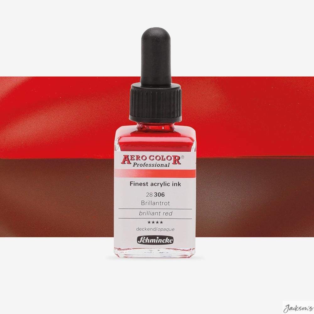 Schmincke Aero Color Acrylic Ink 28ml Brilliant Red For Airbrush And Pens