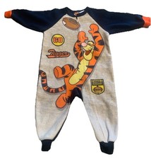 Vintage Disney Tigger Zip-Up Sleeper Pajamas  early 2000s Football Size 3T