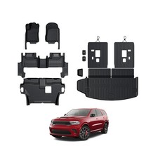 Floor Mats for 2016-2024 2025 Durango 7-seat , All Weather TPE Cargo Lin...