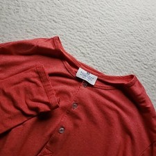 Mizzen+Main Shirt Mens 2XL Red Long Sleeve Henley Trim Fit Tee Made In USA