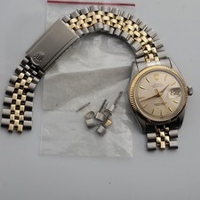 1961 Rolex Datejust Two Tone, 36MM, Silver Linen Dial, 1601, Stretched Band 6