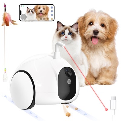 Pet Treat Dispenser, Moving Pet Robot with App, Cat with Interactive Pointer ...