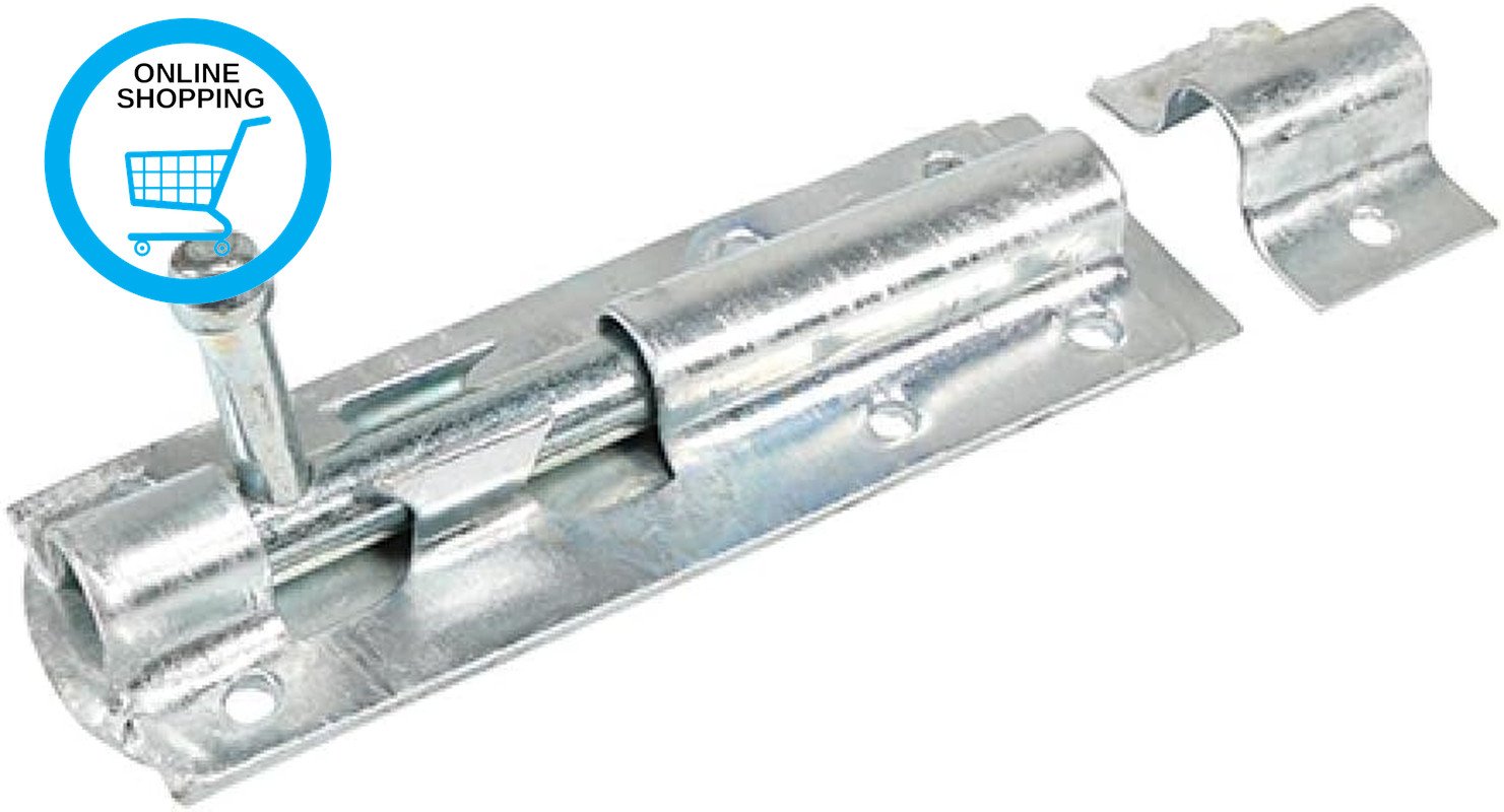 Straight  Bolt - Zinc - 6"" - Great for Securing Flush Fitting Gates and Shed Doo