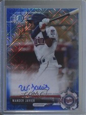 2017 Bowman Chrome Prospect Blue Mojo Refractor 99/150 Wander Javier Auto 4k8