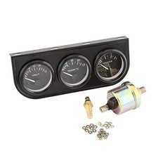 Triple Gauge Set, Oil Pressure Water Temp Voltmeter Monitoring, Car Gauge Kit,