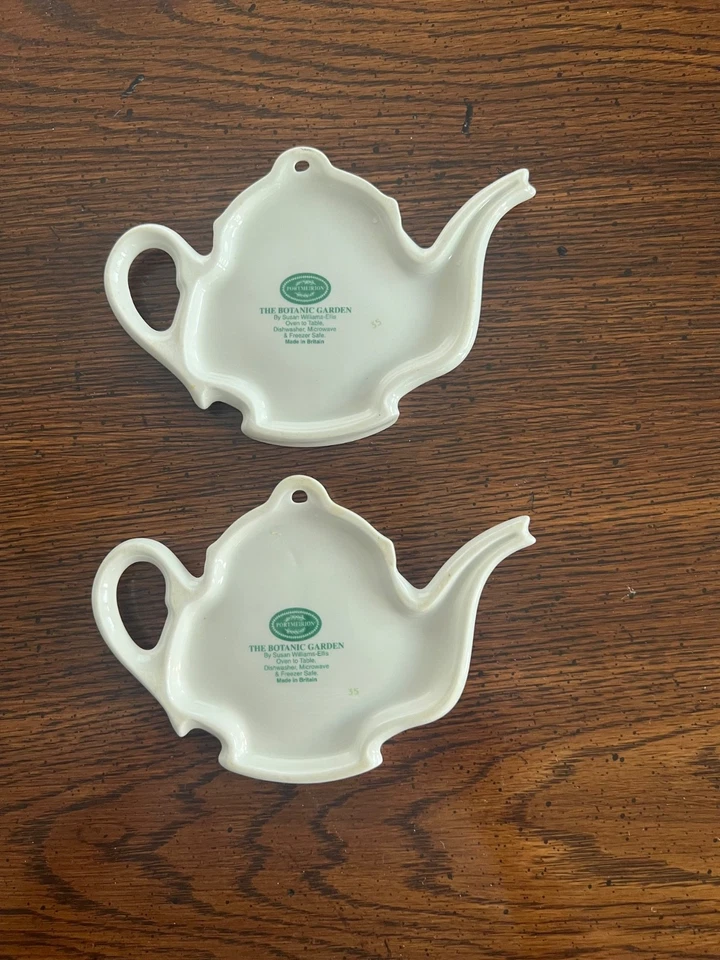 Portmeirion Jardín Botánico Bolsa de Té Soporte / Cuchara Descanso Inglaterra Set 2 Foto 3 de 4