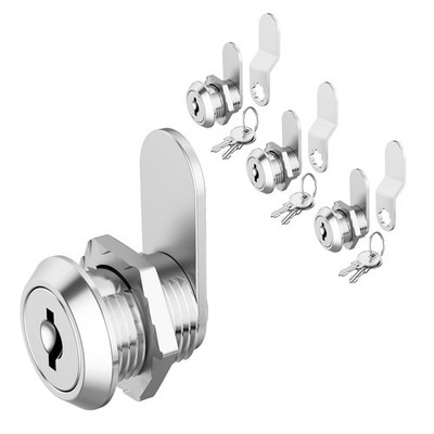3 Pack Cabinet Cam Locks Keyed Alike, 5/8'' Cabinet Lock with Keys, Rv Locks f...