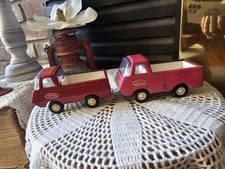 Pair Of (2)Vintage Tonka Pressed Steel Red Econoline Pickup ORIGINAL Made In USA