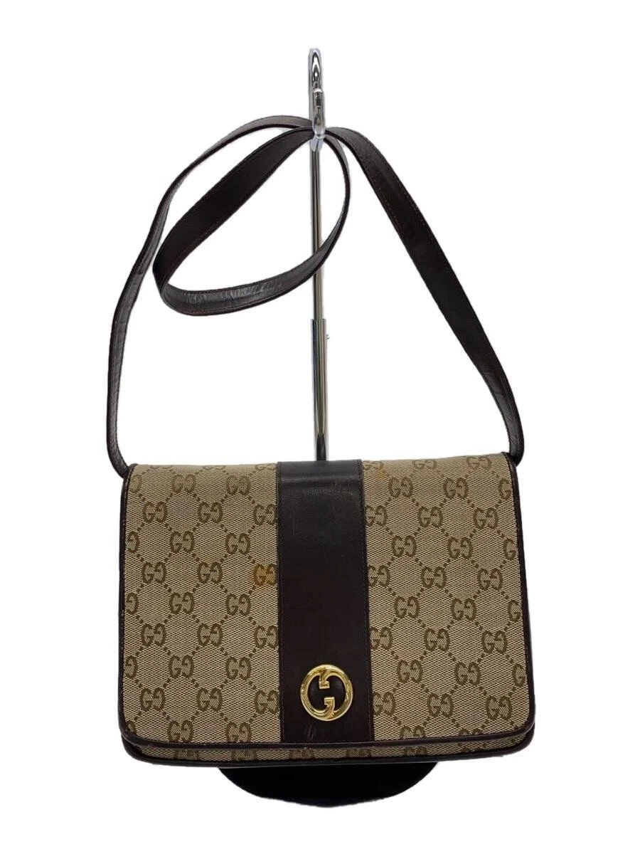 Sac bandoulière GUCCI toile CML GG toile coin fil devant
