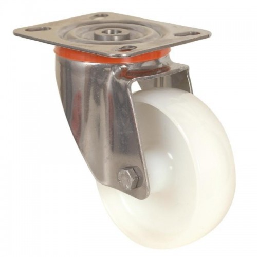 Roulette pivotante inox 100mm Guitel Mécaninox haute qualité