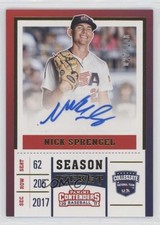 2017 Panini Elite Extra Edition USA Baseball Gold 27/100 Nick Sprengel Auto a3i