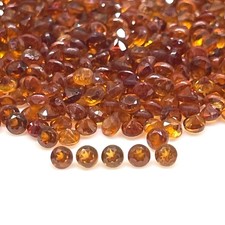 100 Pcs Natural Hessonite Garnet 2.5mm Round Cut Loose Untreated Gemstones Lot