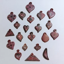 Mini Holiday Ornaments Carved Stone Intricate Unique Vintage Charm 3/4" - 1 3/4"