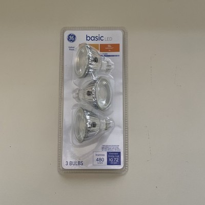 3-Pack GE Basic Indoor Flood 480 Lumens MR16 GU10 Base 12Volt Light Bulbs LB6