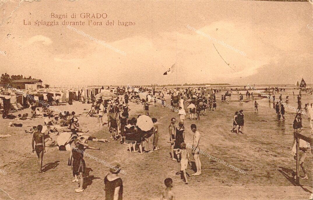 ep445 cartolina bagni di grado,provincia di gorizia