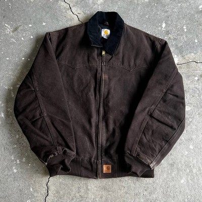 Carhartt J14 DKB brown santa fe work wear jacket Large