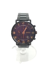 SEIKO Quartz Watch Analog Stainless NVY BLK 7T92 HBR0