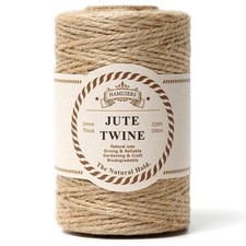 2mm Jute Twine  Rope 328ft, Natural Burlap String for Crafts, Gift Wrapping, DI