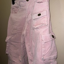 Thalia Sodi Corduroy Pants Pink Girls 10 Boot Cut Flare Y2K cargo Flap Pockets