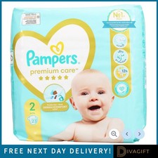 PAMPERS PREMIUM CARE NAPPIES DIAPERS SIZE 2 (4-8KG) 23 NAPPIES PER PACK NEW 0.43 per nappy