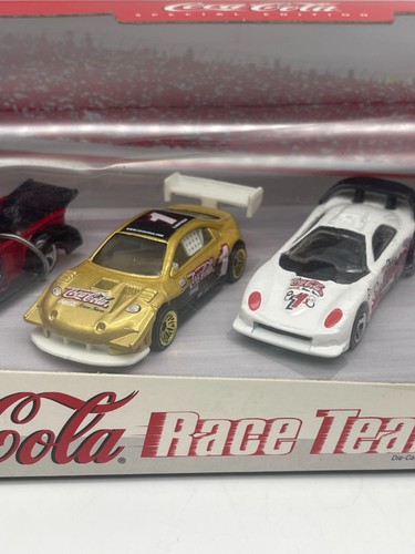 Hot Wheels 1999 Vintage Coca-Cola Special Edition Race Team 4 Car Set - Picture 3 of 12