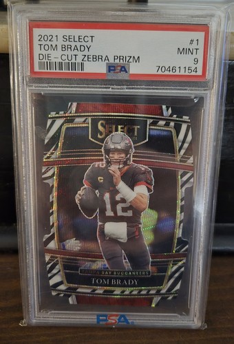 2021  Select Tom Brady Die - Cut Zebra Prizm SSP #1 PSA 9 low GOAT 🐐  CASE HIT 