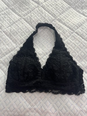 Justice Oh So Soft Girl s Removable Padding Lace Halter Bra - 28 - Black