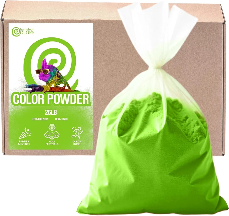 Non-Toxic Holi Color Powder - Green - 25 lbs. - Image 3 of 4
