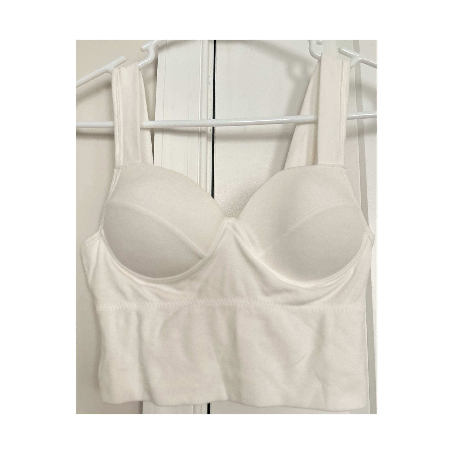 Women's Padded Wireless Bralette Bra Set White & Black Size S