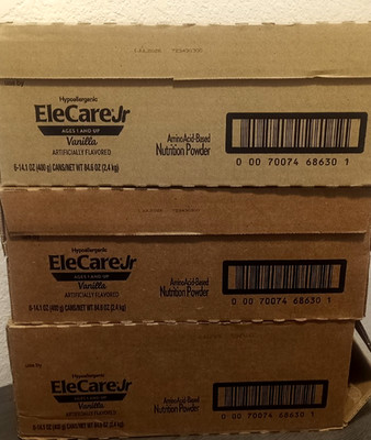 18 New EleCare Jr Junior Vanilla Hypoallergenic With DHA/Lutein 14.1oz Ex 7/26
