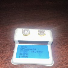 Moissanite VS D Color Stud Earrings Gold 925 ...