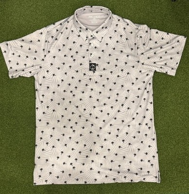 Pins and Aces Golf Palms Polo Shirt Size Large Short Sleeve 