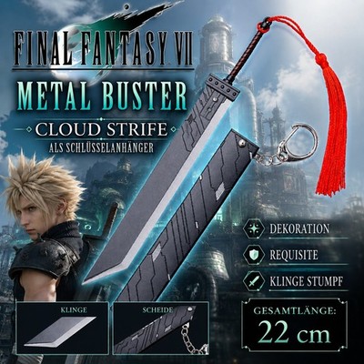 NEU Final Fantasy VII Buster Sword Schlüsselanhänger für Sammler Cosplay Gamer